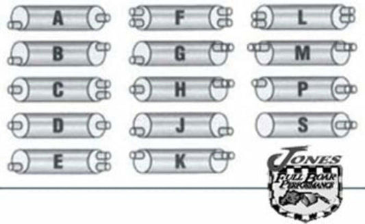 Jones Exhaust SD412-3D Super Duty Muffler 2.25 Inlet, 2.25 Outlet