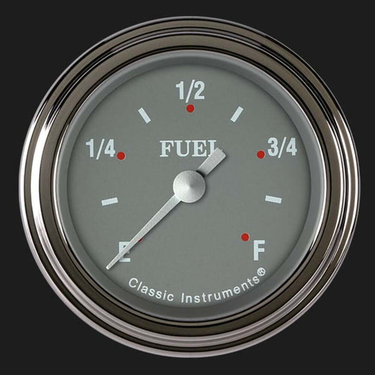 Silver Gray 2 1/8" Fuel Gauge SG109SLF