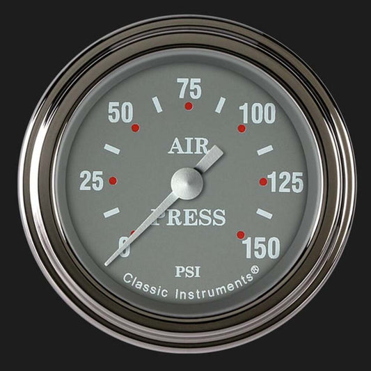Silver Gray 2 1/8" Air Pressure Gauge SG118SLF