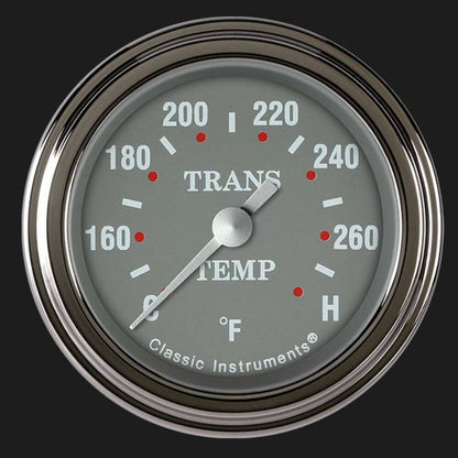 Silver Gray 2 1/8" Transmission Temperature Gauge SG127SLF