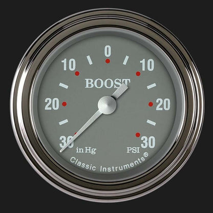 Silver Gray 2 1/8" Boost/Vac Gauge SG141SLF