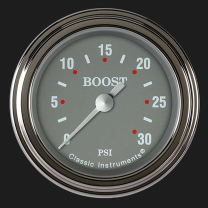 Silver Gray 2 1/8" Boost Gauge, 30 psi SG142SLF