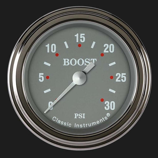 Silver Gray 2 1/8" Boost Gauge, 30 psi SG142SLF