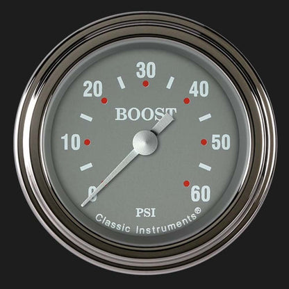 Silver Gray 2 1/8" Boost Gauge, 60 psi SG143SLF