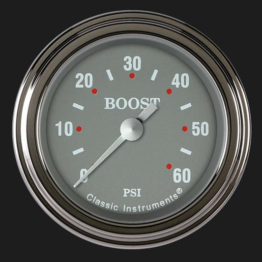 Silver Gray 2 1/8" Boost Gauge, 60 psi SG143SLF