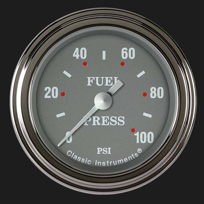 Silver Gray 2 1/8" Fuel Pressure Gauge, 100 psi SG146SLF