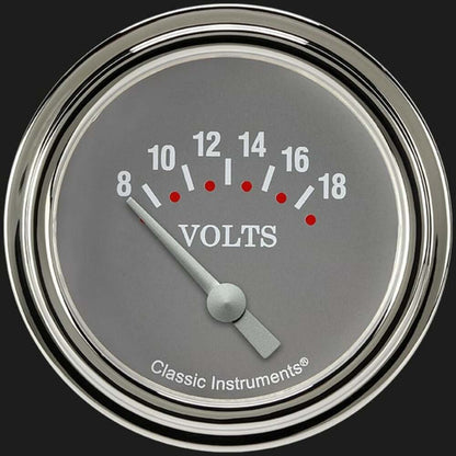 Silver Gray 2 5/8" Volt Gauge SG230SLF