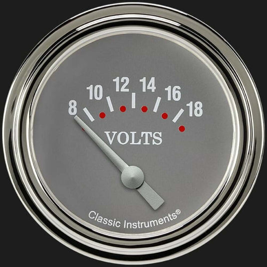 Silver Gray 2 5/8" Volt Gauge SG230SLF