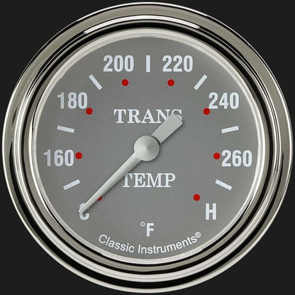Silver Gray 2 5/8" Transmission Temperature Gauge SG327SLF
