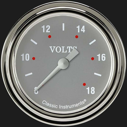 Silver Gray 2 5/8" Voltage Gauge SG330SLF