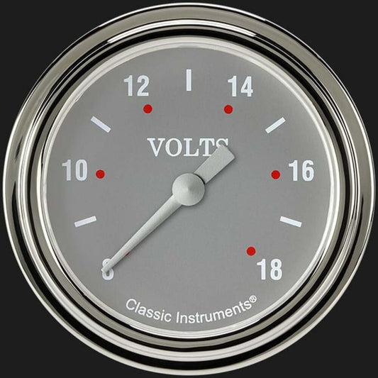 Silver Gray 2 5/8" Voltage Gauge SG330SLF