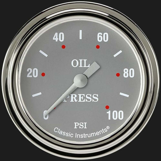 Silver Gray 2 5/8" Oil Pressure Gauge SG381SLF