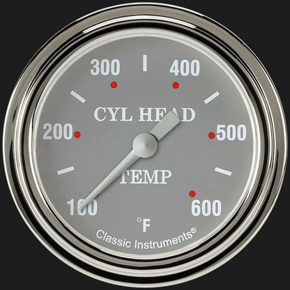 Silver Gray 2 5/8" Cylinder Head Temp. Gauge SG397SLF