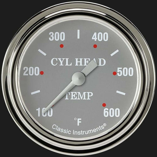 Silver Gray 2 5/8" Cylinder Head Temp. Gauge SG397SLF