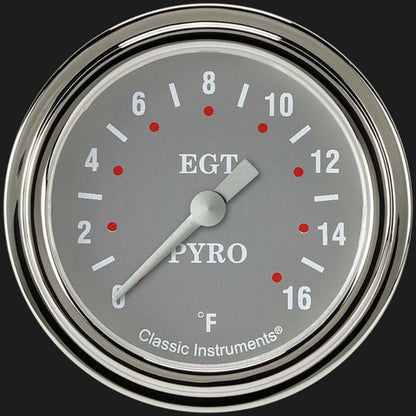 Silver Gray 2 5/8" Exhaust Gas Temp. Gauge SG398SLF