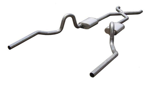 Crossmember Back w/X-Pipe Exhaust System 64-72 A-Body Split Rear Dual Exit 2.5