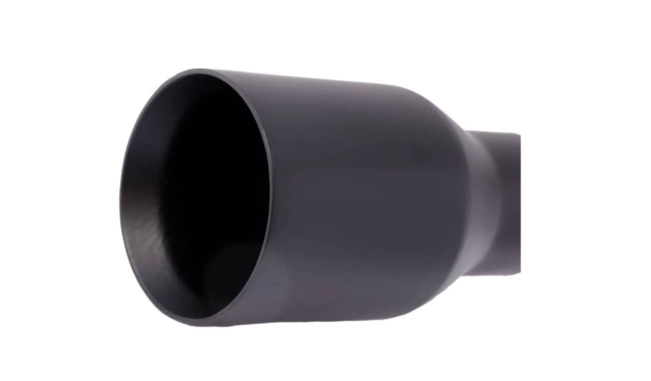 2.5" ID/4" OUT/5.8" Single Round Double Wall Straight Cut Tip-Black T2631SB