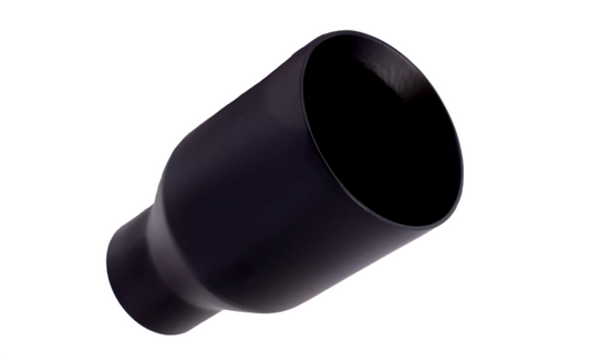 2.5" ID/4" OUT/5.8" Single Round Double Wall Straight Cut Tip-Black T2631SB