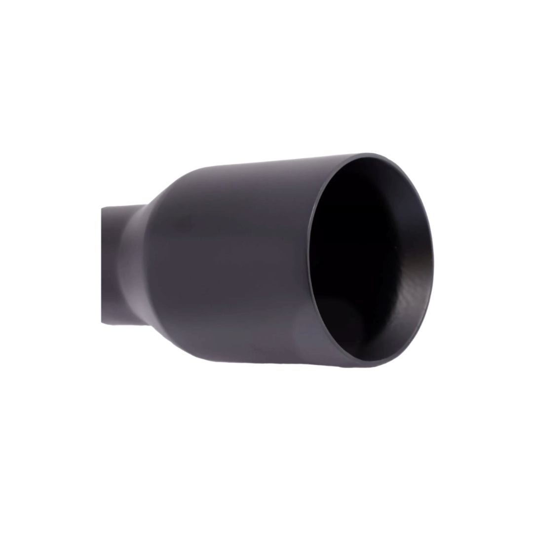 2.5" ID/4" OUT/5.8" Single Round Double Wall Straight Cut Tip-Black T2631SB