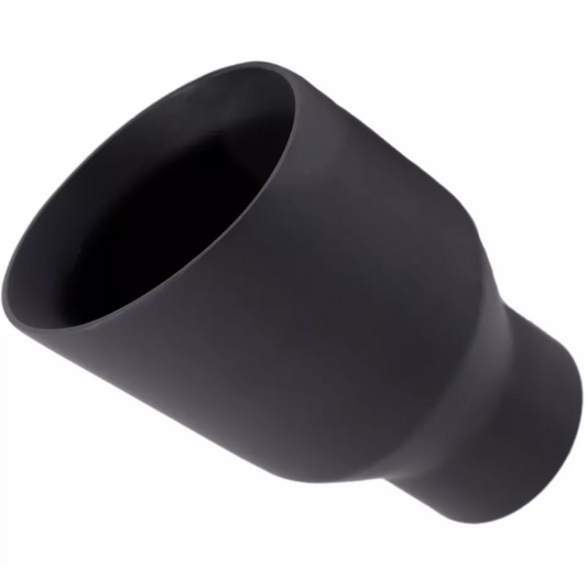 2.5" ID/4" OUT/5.8" Single Round Double Wall Slant Cut Tip Matt Black T263SB