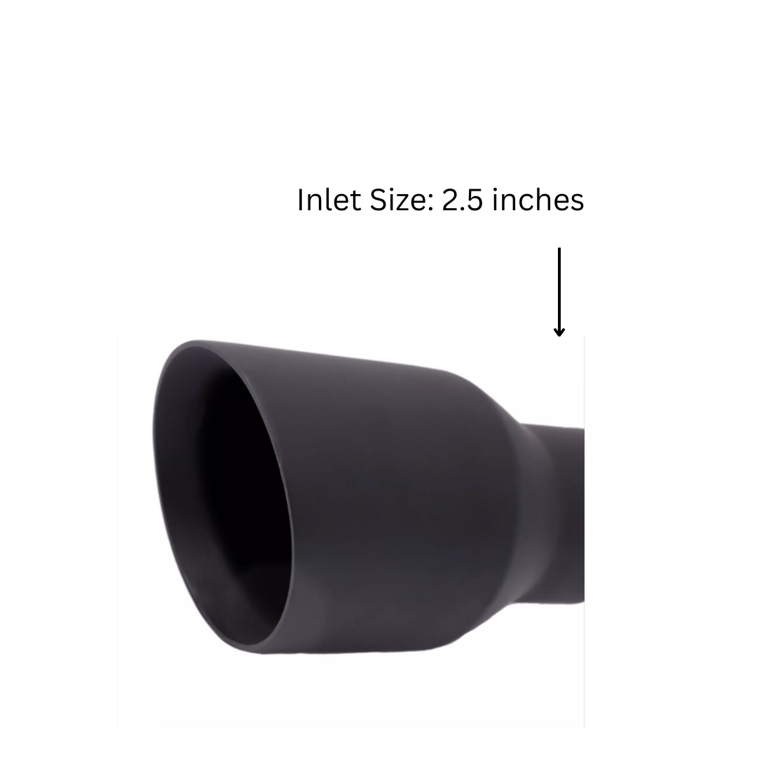 2.5" ID/4" OUT/5.8" Single Round Double Wall Slant Cut Tip Matt Black T263SB