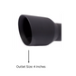 2.5" ID/4" OUT/5.8" Single Round Double Wall Slant Cut Tip Matt Black T263SB