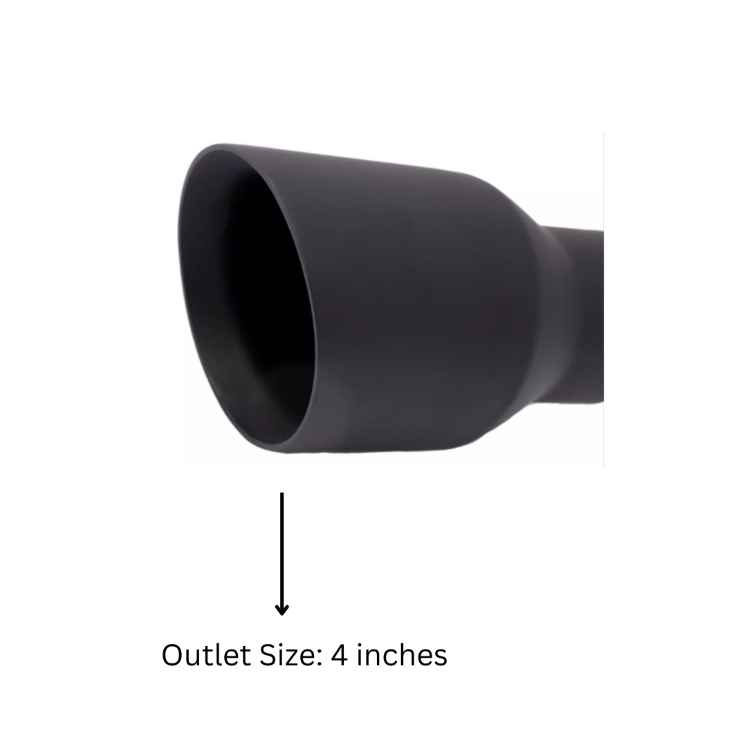 2.5" ID/4" OUT/5.8" Single Round Double Wall Slant Cut Tip Matt Black T263SB