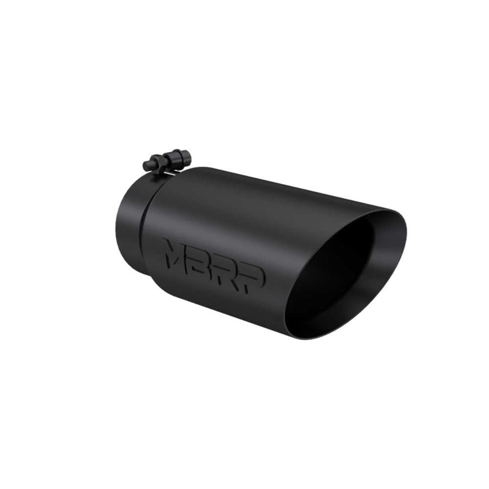 Tip; 5in. O.D. Dual Wall Angled 4in. inlet 12in. length-Black Coated - T5053BLK - Exhaust Tips Car Part People