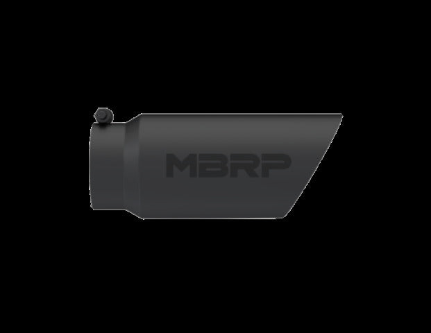 Tip; 5in. O.D. Dual Wall Angled 4in. inlet 12in. length-Black Coated - T5053BLK