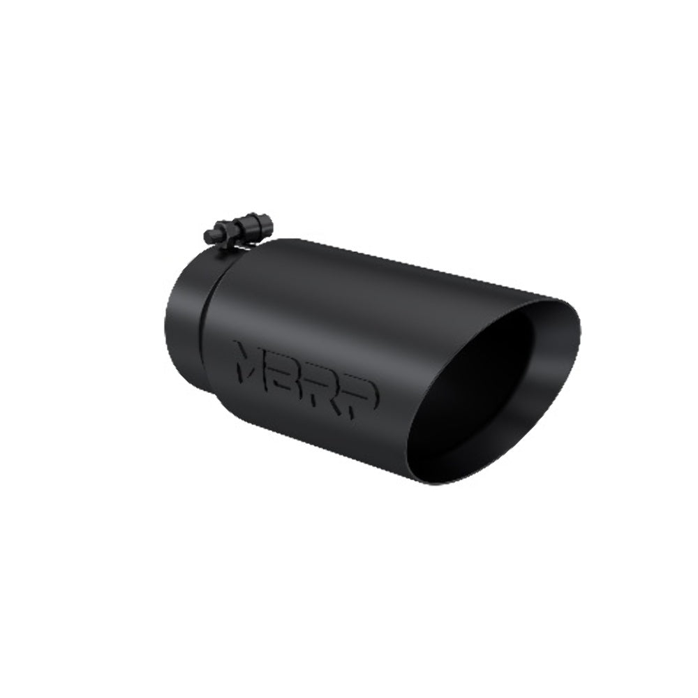 Tip; 5in. O.D. Dual Wall Angled 4in. inlet 12in. length-Black Coated - T5053BLK - Exhaust Tips Car Part People