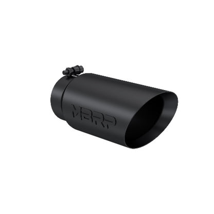 Tip; 5in. O.D. Dual Wall Angled 4in. inlet 12in. length-Black Coated - T5053BLK - Exhaust Tips Car Part People