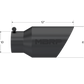 Tip; 6in. O.D. Dual Wall Angled 4in. inlet 12in. length-Black Coated - T5072BLK - Exhaust Tips Car Part People