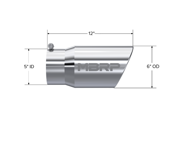 Tip; 6in. O.D. Angled Rolled End 5in. inlet 12in. length; T304 - T5075