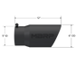 Tip; 6in. O.D. Angled Rolled End 5in. inlet 12in. length; Black Coated-T5075BLK - Exhaust Tips Car Part People