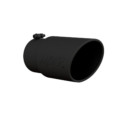 Tip; 6in. O.D. Angled Rolled End 5in. inlet 12in. length; Black Coated-T5075BLK