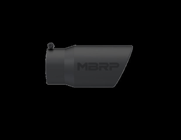 Tip; 6in. O.D. Angled Rolled End 5in. inlet 12in. length; Black Coated-T5075BLK