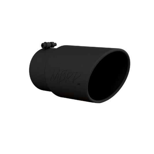 Tip; 6in. O.D. Angled Rolled End 5in. inlet 12in. length; Black Coated-T5075BLK
