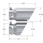 Fits 2011-24 Ford F-250 SD 4" inlet 5" Tip Cover Set-6 " and 9 " in length-T5111