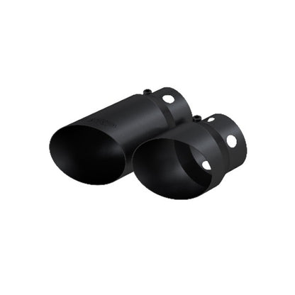 Fits 08-10 F-250 SD 4" inlet 5" Tip Cover Set-6 " and 9 " in length BLK-T5111BLK - Exhaust Tips Car Part People