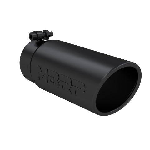 Tip; 4in. O.D. Angled Rolled End 3in. inlet 10in. length-Black Coated - T5112BLK