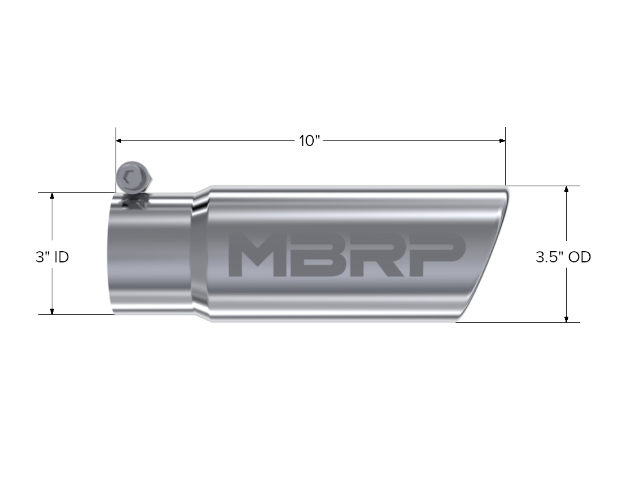 Tip; 3in. O.D. Angled Rolled End 3in. inlet 10in. length; T304 - T5115