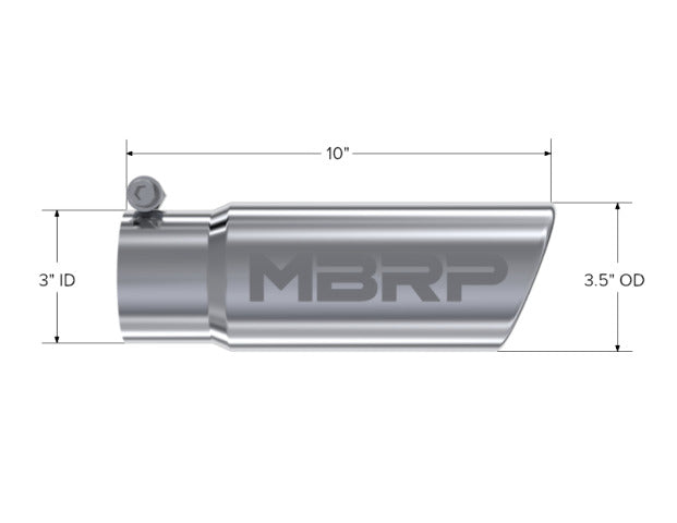 Tip; 3in. O.D. Angled Rolled End 3in. inlet 10in. length; T304 - T5115