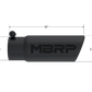 Tip; 3in. O.D. Angled Rolled End; 3in. I.D. inlet; 10in. length; Black-T5115BLK - Exhaust Tips Car Part People