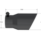 Tip; 4in. O.D.; Dual Wall Angled; 3in. inlet; 8in. length; Black - T5122BLK
