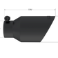 Tip; 4in. O.D.; Dual Wall Angled; 2in. inlet; 8in. length; Black - T5123BLK