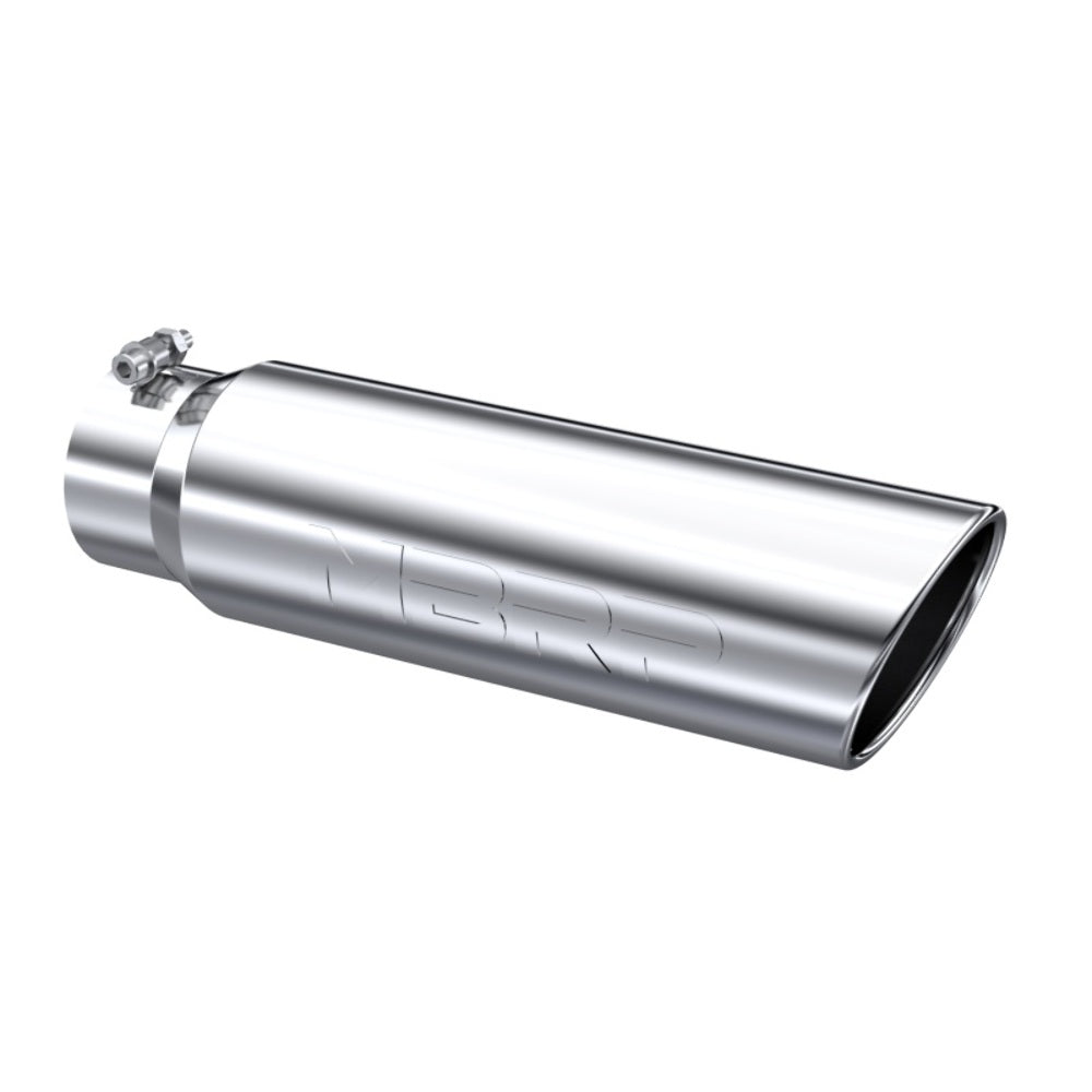 Tip; 5in. O.D.; Angled Rolled End; 4in. inlet 18in. in length; T304 - T5124 - Exhaust Tips Car Part People