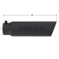 Tip; 5" O.D.; Angled Rolled End; 4" inlet 18" in length; Black Coated-T5124BLK - Exhaust Tips Car Part People