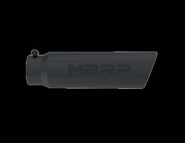 Tip; 5" O.D.; Angled Rolled End; 4" inlet 18" in length; Black Coated-T5124BLK