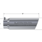 Tip; 6in. O.D.; Angled Rolled End; 5in. inlet 18in. in length; T304 - T5125 - Exhaust Tips Car Part People