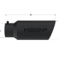 Tip; 7in. O.D.; Rolled End; 5in. inlet 18in. in length; Black Coated - T5127BLK - Exhaust Tips Car Part People